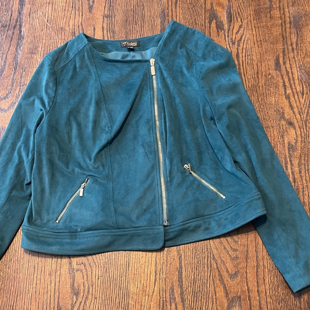 🌷✨Thalia Sodi Teal Leather Jacket - Picture 8 of 13